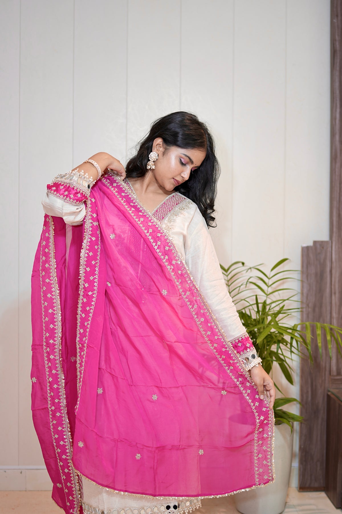 Pure soft shimmer chanderi